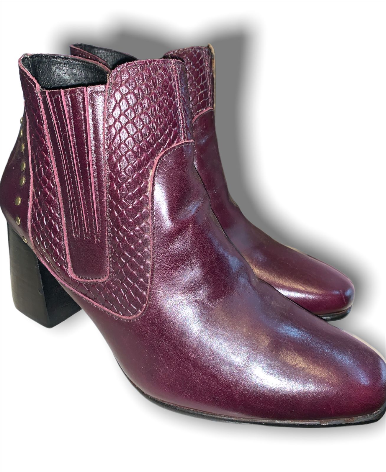 BOTIN CON TACO, CUERO MORADO, SERPIENTE