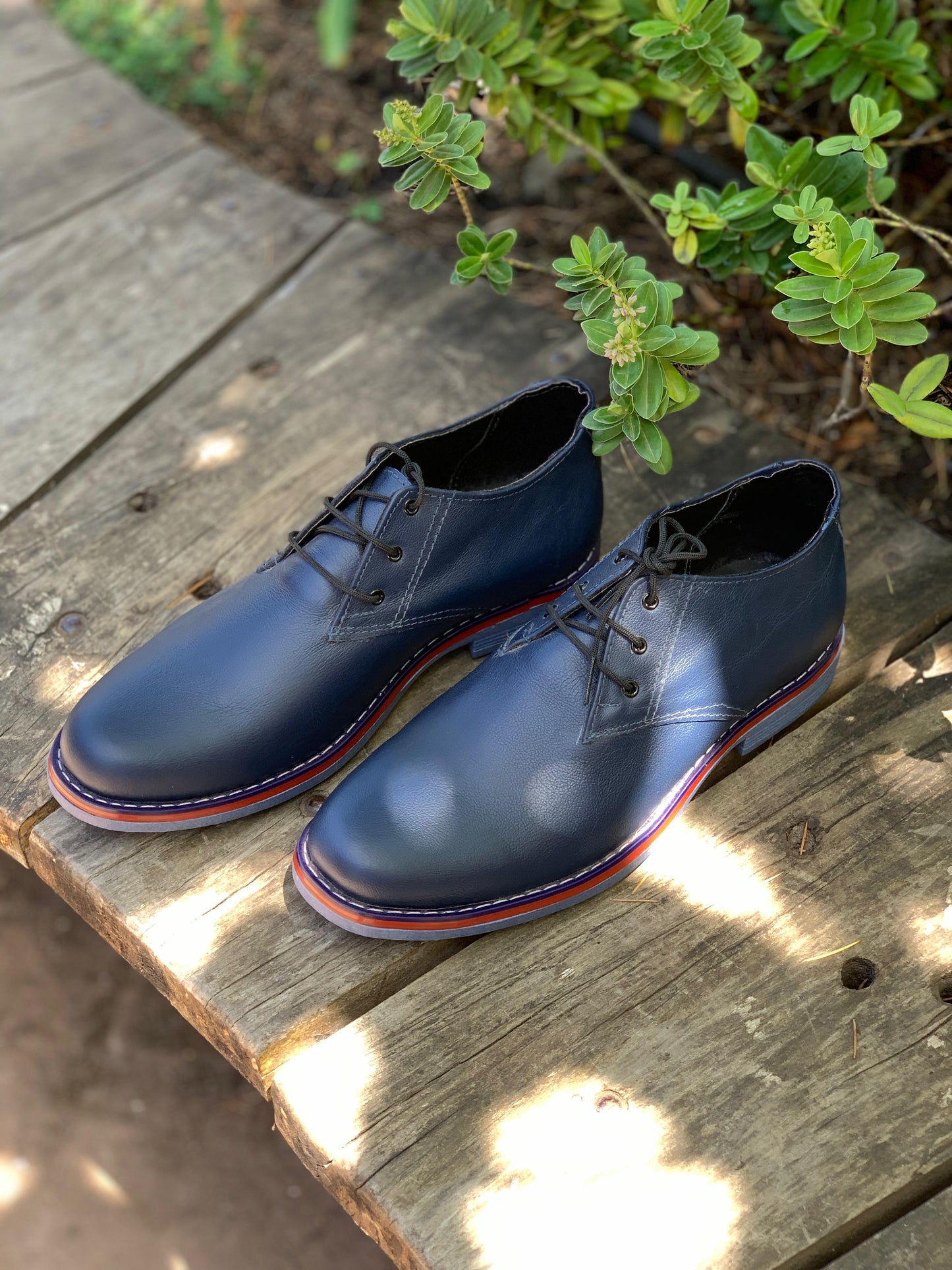 Zapato hombre cuero azul