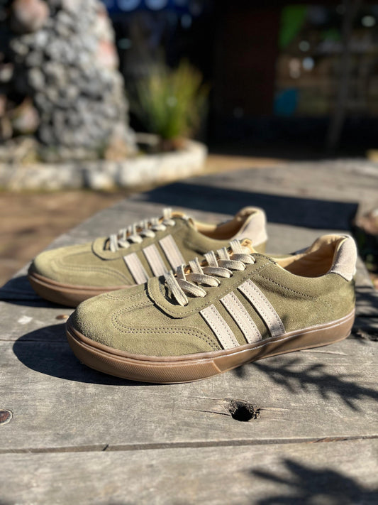 Zapatilla samba cuero reno verde